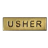 Usher Badge, Magnetic, Goldtone