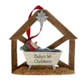 First Christmas Snow baby In Manger Ornament