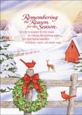 Town Christmas Card with Magnet, Set of 18