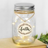 Faith Mason Jar with LED Lights