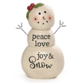 Peace Love Joy & Snow Snowman with Lights