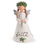 Faith Christmas Angel With Greens & Pinecones