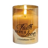 LED Candle, Faith Hope & Love,