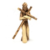 Holy Land Olive Wood Jesus With Cross Figurine
