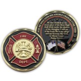 Firefighter, Gold Plated Challenge Coin, Psalm 91:1-2