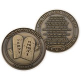 Ten Commandments, Gold Plated Challenge Coin, Exodus 20:1-17