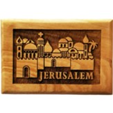 Jerusalem City 3D Olive Wood Magnet