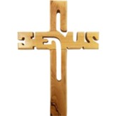 Olive Wood Jesus Cut Out Wall Cross, Large