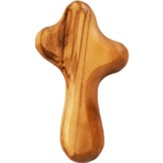 Olivewood Holding Cross, with Prayer Booklet
