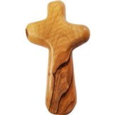 Olive Wood Holding Cross with Prayer Booklet, Large