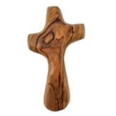 Olive Wood Deluxe Handheld Prayer Comfort Cross in Velvet Bag, Large