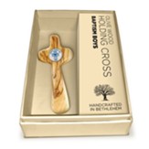 Olive Wood Deluxe Baptism Cross in Gift Box, Boys