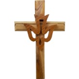 Olive Wood Confirmation Wall Cross with Dove