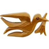 Olive Wood Dove with Branch Pin