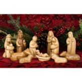 Olive Wood Nativity Set, Faceless, 12 pieces