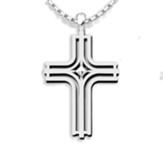 Radiant Cross Pendant, Sterling Silver