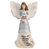 65th Birthday Angel Holding a Heart Figurine