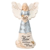 80th Birthday Angel Holding a Heart Figurine