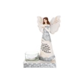 Light Angel Figurine Holding Dove Tea Light Candle Holder