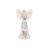 90th Birthday Angel Figurine Holding Heart