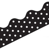 Rolled Scalloped Border: Black & White Dots (2 1/4 x  36')