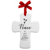 Peace, Ceramic Cross, White