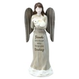 Friends Are Those Who Keep You Smiling Angel Holding Bunny Figurine