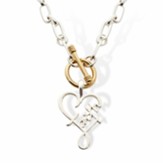 Faith Heart Link Necklace, Gold/Silver