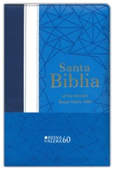 Biblia Reina Valera 1960 Letra Grande Tamano manual - azul/crema/azul marino con indice y cierre (Large Print