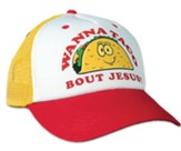 Wanna Taco Bout Jesus Cap, Mesh Back, White/Yellow