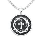 Crown Of Thorns and Cross Pendant, Sterling Silver