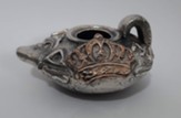 Silver Painted Crown Byzantine Oil Lamp