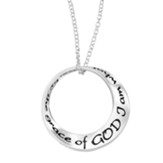 By The Grace Of God I Am What I Am, 1 Sterling Silver Mobius Pendant And Chain