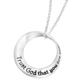 Trust God, 1 Sterling Silver Mobius Pendant And Chain
