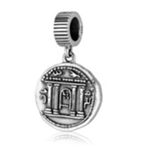 Israel Antiquity Collection: Silver Temple Coin Hanging Charm Bead
