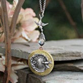 Vintage Bird on Locket Necklace with Extension