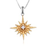 Zircon and Golden Star of Bethlehem Pendant