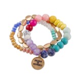 Believe in Yourself Multi-Colored Beaded Bracelet, Set of 3