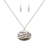 Serenity Prayer Necklace and Earrings Set