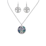 Cross Necklace and Earring Set, Abalone