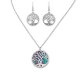 Tree of Life Necklace & Earring Set, Abalone