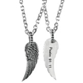Angel Wing, Psalm 91:11, Necklace