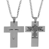 Serenity Prayer, Box Cross, Necklace