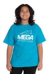 MEGA Sports Camp T-Shirt, Adult Small, Tropical Blue