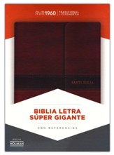 Biblia RVR 1960 Letra Super Gigante, Piel Fab. Marron, Solapa  (RVR 1960 Super Giant-Print Bible, Bon. Leather, Brown, Flap) - Slightly Imperfect