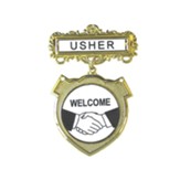 Usher Magnetic Badge, Shaking Hands, Shield