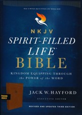 NKJV Comfort Print Spirit-Filled Life Bible, Third Edition, Imitation Leather, Brown, Indexed - Slightly Imperfect