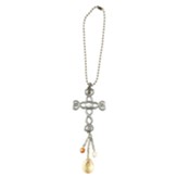 Cross Car Charm with Yellow Stone