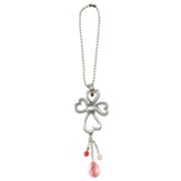 Cross Car Charm with Red Stone