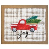 Joy, Red Truck, Christmas Tree, Canvas